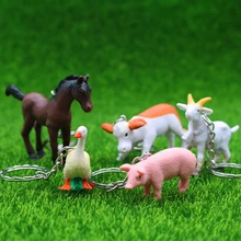 Farm animal keychain horse cow duck piggy goat pendant creative cute craft gift accessories beautiful gift for girlfriend