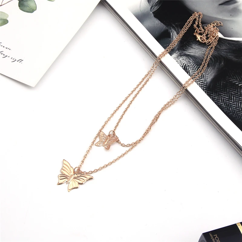 Simple Style Hollow Cute Animal Butterfly Clavicle Chain Jewelry for Women Long Pendants Necklaces 2 Color Charms Bijoux 2021
Simple Style Hollow Cute Animal Butterfly Clavicle Chain Jewelry for Women Long Pendants Necklaces 2 Color Charms Bijoux 2021