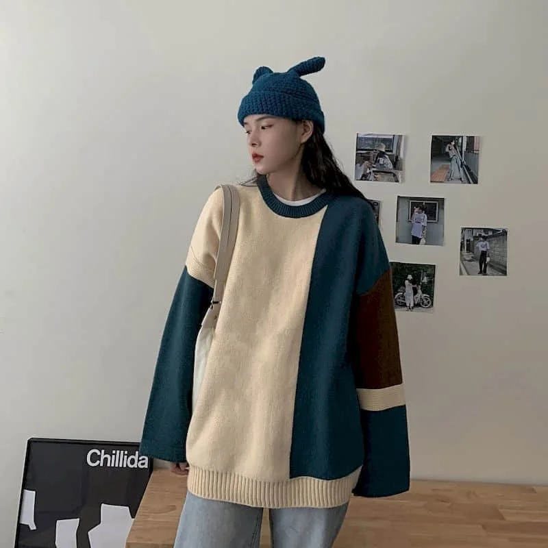 2021 Spring Autumn Sweaters for Women oversized Long Sleeve Oversize Korean Clothes Vintage Harajuku Tops Punk Patchwork O-Neck
2021 Spring Autumn Sweaters for Women oversized Long Sleeve Oversize Korean Clothes Vintage Harajuku Tops Punk Patchwork O-Neck