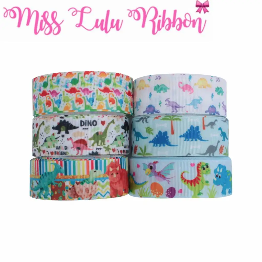 16mm-75mm Cartoon Dinosaur Series Bear Geometric Stripe Printed Grosgrain/Foe Ribbon DIY Hair Bowknots 50yards/roll
16mm-75mm Cartoon Dinosaur Series Bear Geometric Stripe Printed Grosgrain/Foe Ribbon DIY Hair Bowknots 50yards/roll