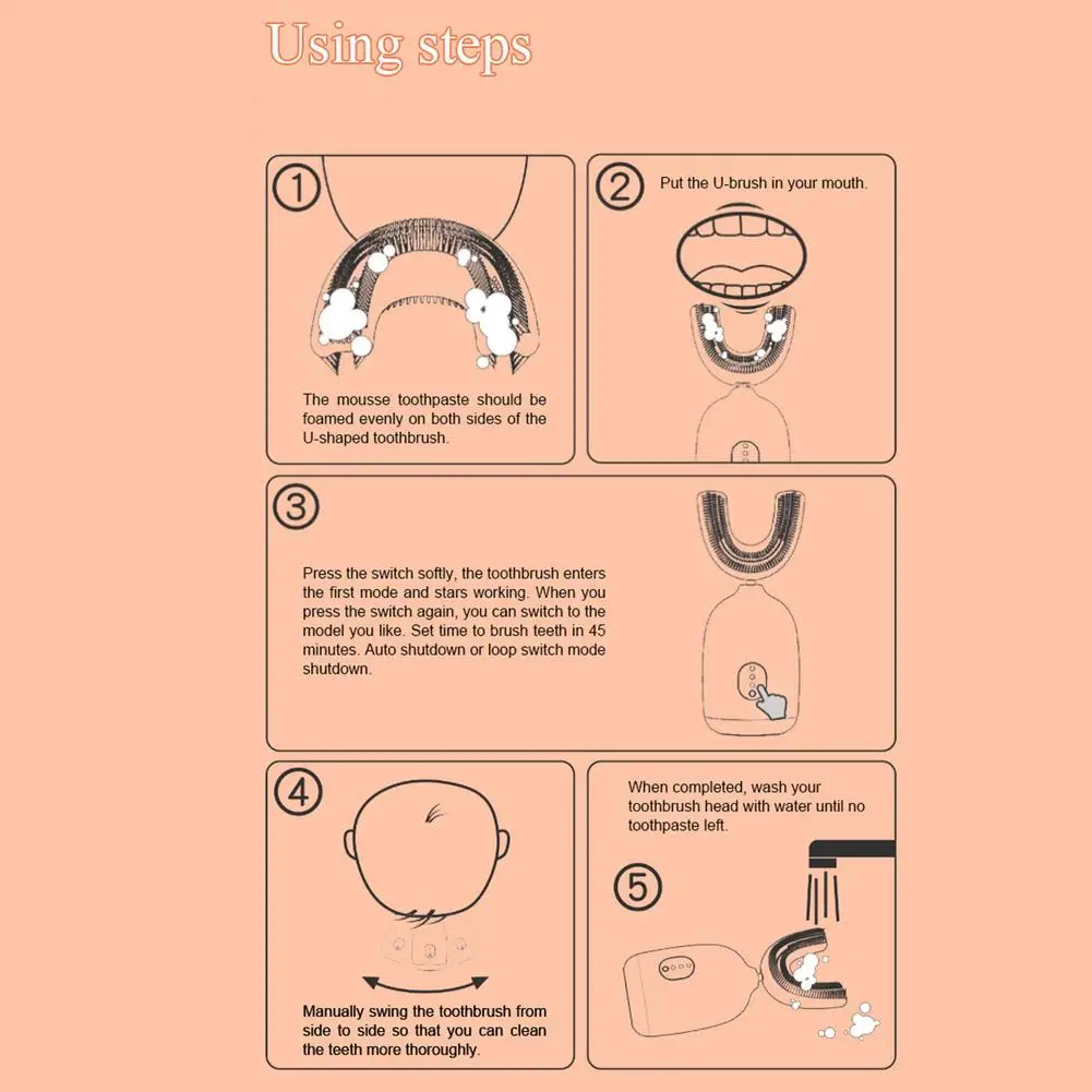 U-Shaped Kids Automatic Sonic Easy Use Electric Toothbrush Ultrasonic Deep Cleaning Waterproof Teeth Brush For Kids Children
U-Shaped Kids Automatic Sonic Easy Use Electric Toothbrush Ultrasonic Deep Cleaning Waterproof Teeth Brush For Kids Children
