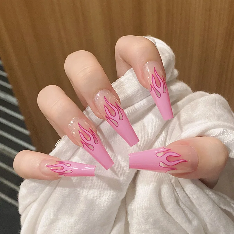 24pcs False Nails Long Detachable Fire Stick on Nails Coffin Flame Press Nails Art DIY Manicure Tool
24pcs False Nails Long Detachable Fire Stick on Nails Coffin Flame Press Nails Art DIY Manicure Tool