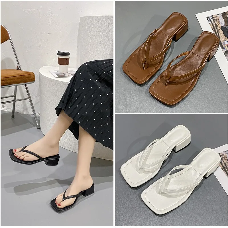 Square Heel Ladies Flip Flops Women Sandals Summer Square Toe Flip Flops Outer Wear Beach Sandals And Slippers Womens Shoes
Square Heel Ladies Flip Flops Women Sandals Summer Square Toe Flip Flops Outer Wear Beach Sandals And Slippers Womens Shoes