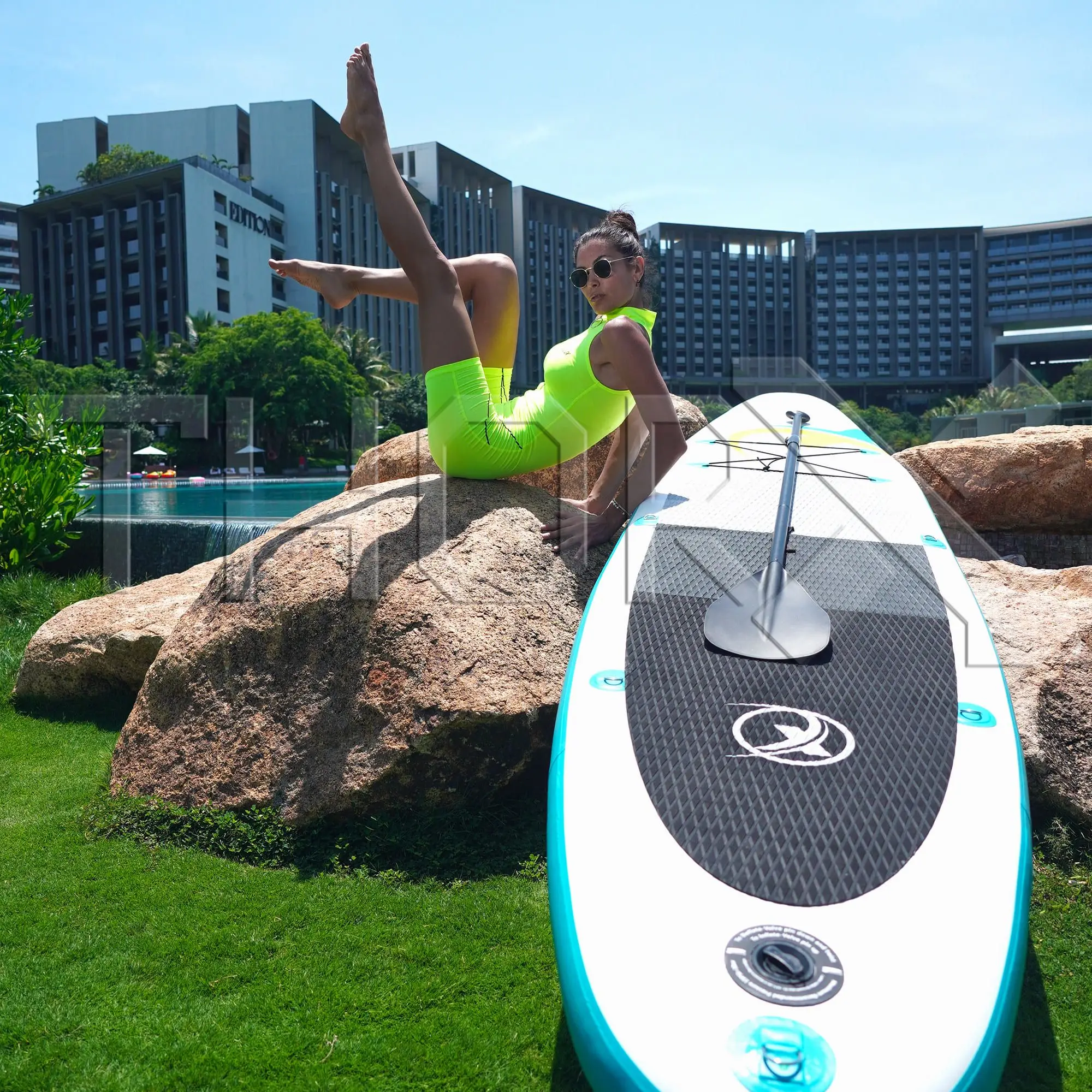 ThorX SUP320 Stand up Paddle Board 320x78x15cm, turquoise / yellow - SUP, surfboard, surf board - inflatable & easy to transport
ThorX SUP320 Stand up Paddle Board 320x78x15cm, turquoise / yellow - SUP, surfboard, surf board - inflatable & easy to transport