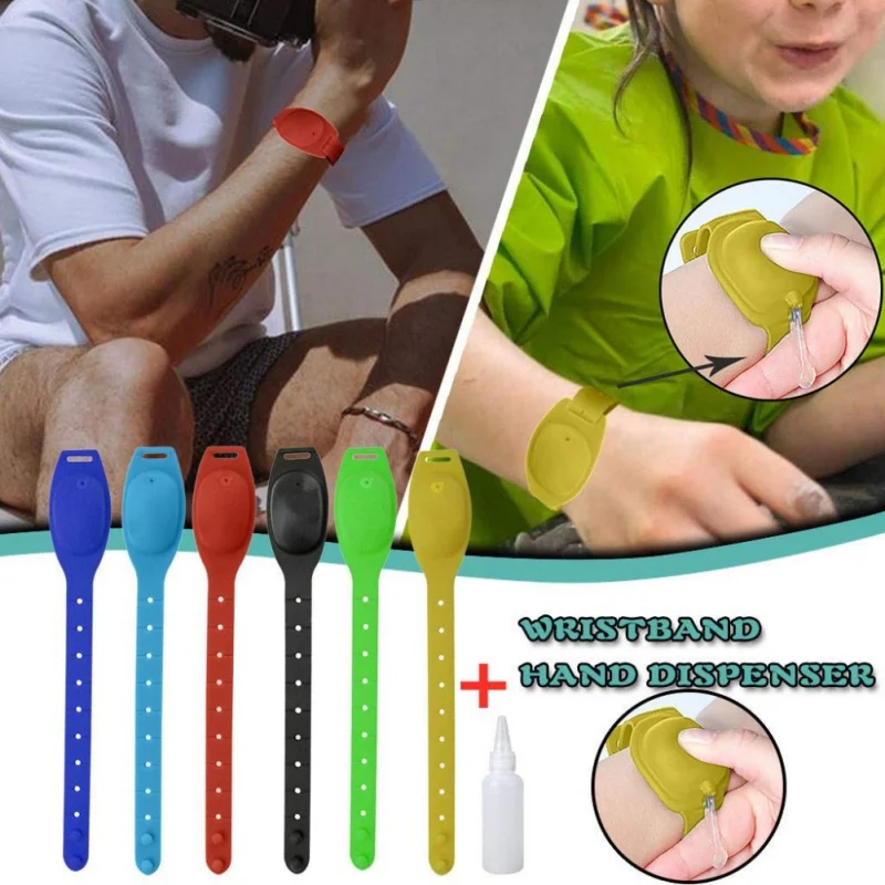 

Outdoor Wristband Hand Dispenser Hand Sanitizer Dispensing Silica gel Wearable Dispenser Pumps Disinfecta Wristbands