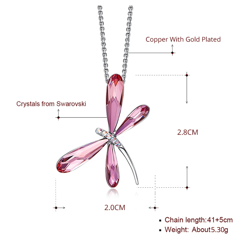 Cute Blue Pink Dragonfly Pendant Necklaces Crystals From Swarovski Silver Color Chain Collars Fashion Jewelry For Girls Women
Cute Blue Pink Dragonfly Pendant Necklaces Crystals From Swarovski Silver Color Chain Collars Fashion Jewelry For Girls Women