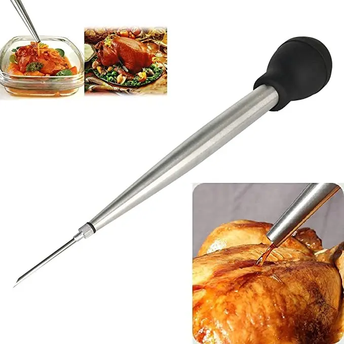Flavor Needle Turkey Baster Set with Silicone Bulb Stainless Steel Syringe Needles Cleaning Brush BBQ Barbecue Seasoning Tool
Flavor Needle Turkey Baster Set with Silicone Bulb Stainless Steel Syringe Needles Cleaning Brush BBQ Barbecue Seasoning Tool