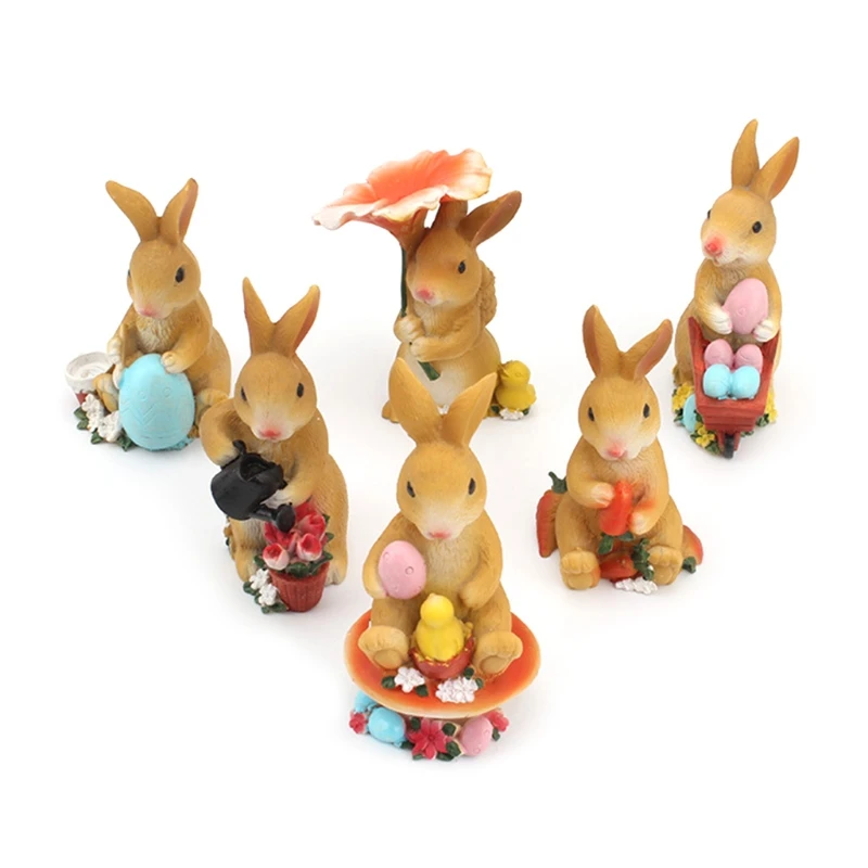 6pcs Easter Rabbit Bunny Ornaments Cute Micro Landscape Figurine Resin Crafts Miniature Fairy Garden Decoration Accessories
6pcs Easter Rabbit Bunny Ornaments Cute Micro Landscape Figurine Resin Crafts Miniature Fairy Garden Decoration Accessories