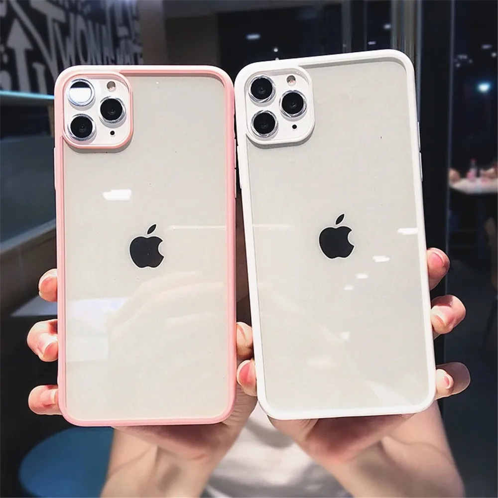 Разноцветный чехол бампер для iPhone 11 12 Mini Pro Max X XS XR 7 8 6s Plus SE 2020 Мягкий