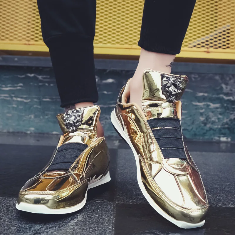 2019 new men's casual shoes bright patent leather gold silver men's shoes men's board new shoes sneakers men loafers
2019 new men's casual shoes bright patent leather gold silver men's shoes men's board new shoes sneakers men loafers