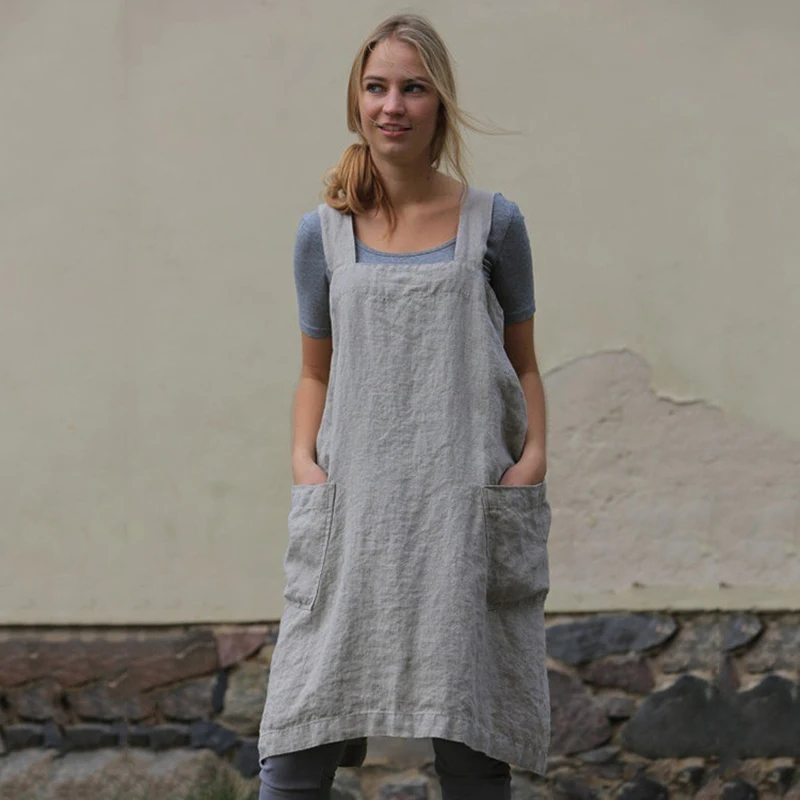 Vintage Cottage Home Garden Double Pockets Solid Apron Pinafore Dress Casual Loose Fit Dress for Women d88
Vintage Cottage Home Garden Double Pockets Solid Apron Pinafore Dress Casual Loose Fit Dress for Women d88