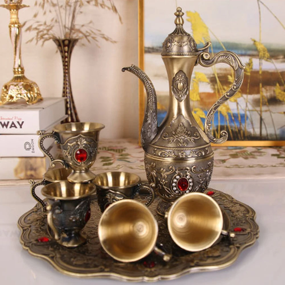 8pcs Tableware Set 1*Teapot 6*Cup 1*Tray Tea Set Vintage Retro Europen Style For Cabinet Ornament Kitchen Home Decoration
8pcs Tableware Set 1*Teapot 6*Cup 1*Tray Tea Set Vintage Retro Europen Style For Cabinet Ornament Kitchen Home Decoration