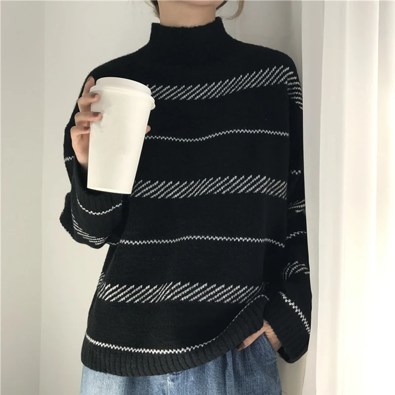 Sweaters Womens Chic Vintage Striped Sweater 2019 Trend Loose Street Style Lazy Literary Temperament Female Fresh Unique Women
Sweaters Womens Chic Vintage Striped Sweater 2019 Trend Loose Street Style Lazy Literary Temperament Female Fresh Unique Women