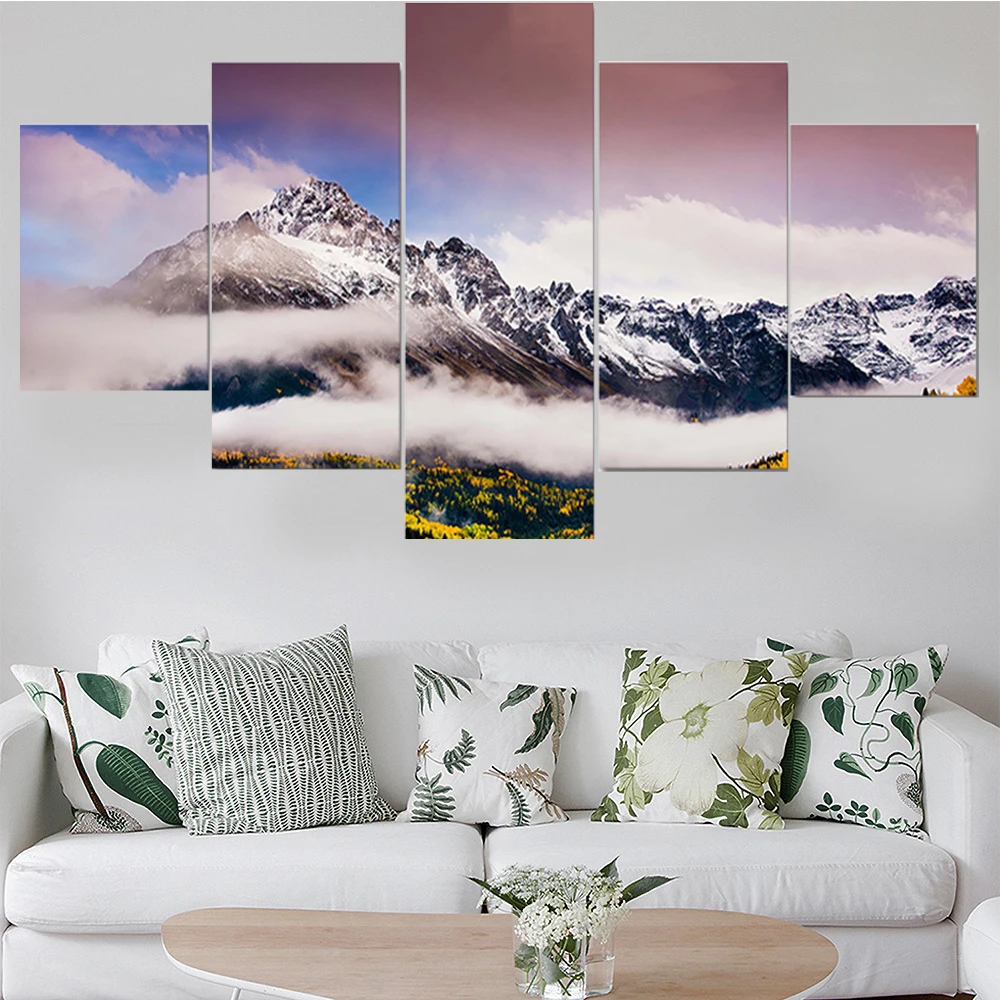 5 Pieces Wall Art Canvas Painting Landscape Poster Snow Mountain Modern Home Decoration For Living Room Framework Pictures
5 Pieces Wall Art Canvas Painting Landscape Poster Snow Mountain Modern Home Decoration For Living Room Framework Pictures
