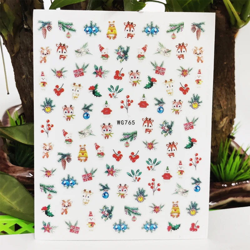 3D Stickers for Nails Cartoon Deer Christmas Gift Pine Cones Nails Art Decoration Manicure Stickers Decal Nail Foil Accessories
3D Stickers for Nails Cartoon Deer Christmas Gift Pine Cones Nails Art Decoration Manicure Stickers Decal Nail Foil Accessories