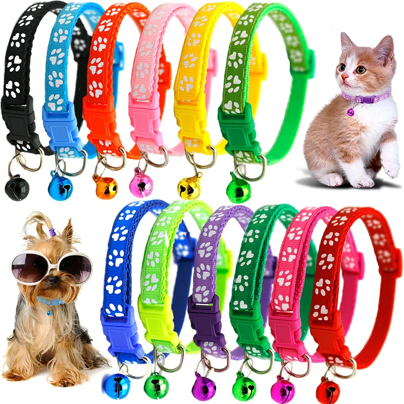 12 Colors Pet Cat Dog Small Collar Nylon Adjustable Paw Print Bell Collar Kitten Dog Pet Supplies Small Dog Accessory
12 Colors Pet Cat Dog Small Collar Nylon Adjustable Paw Print Bell Collar Kitten Dog Pet Supplies Small Dog Accessory