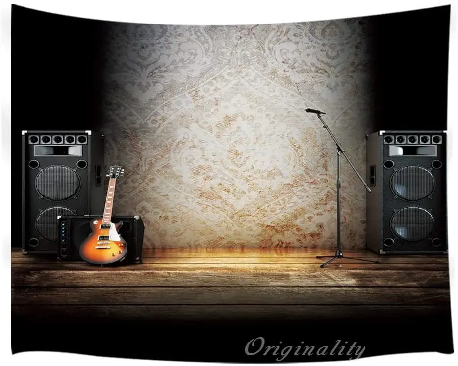 Music Tapestry Vintage Guitar On Wood Stage Wall Hanging Art For Home Decorations
Music Tapestry Vintage Guitar On Wood Stage Wall Hanging Art For Home Decorations