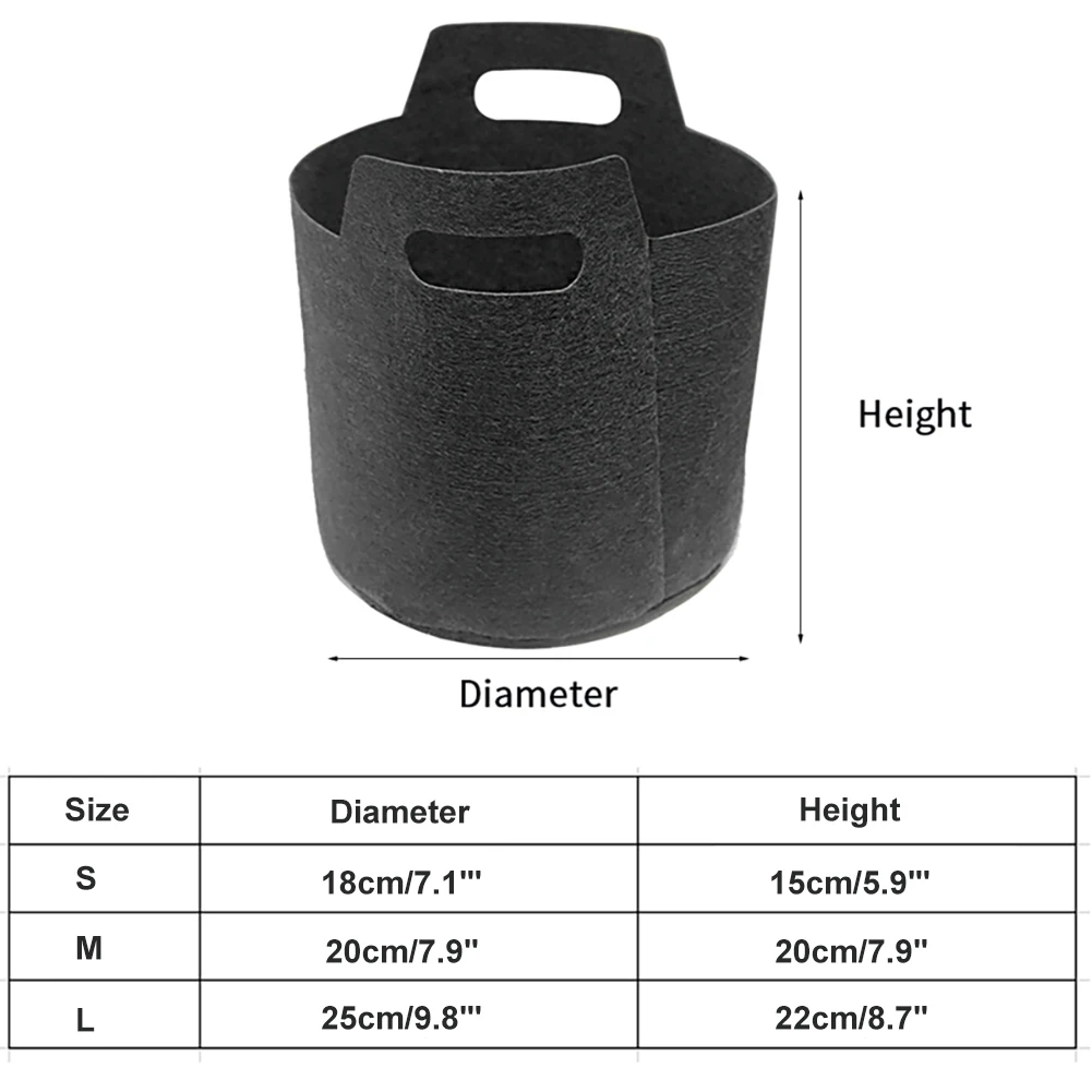 Black Soft Non-Woven Planting Bag Tree Planting Bag Seedling Bag Family Garden Flowerpot Automatic Drain For Indoor And Outdoor
Black Soft Non-Woven Planting Bag Tree Planting Bag Seedling Bag Family Garden Flowerpot Automatic Drain For Indoor And Outdoor