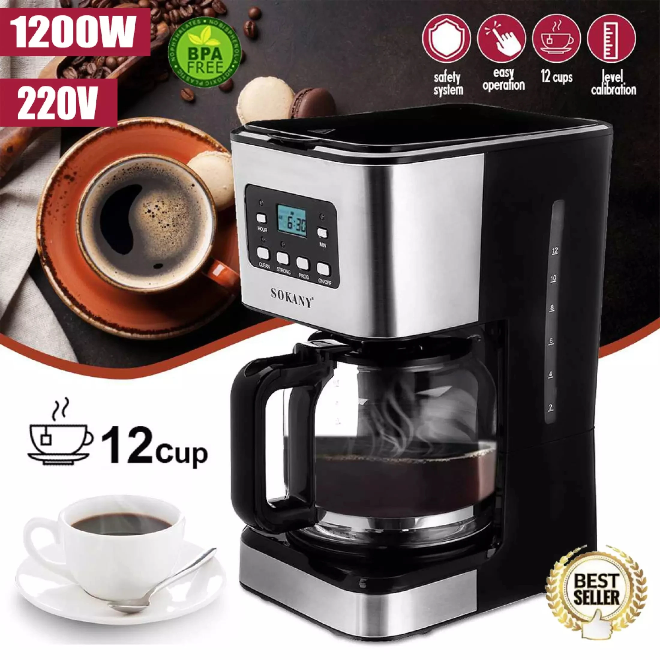 220V 12 cup coffee machine suitable for espresso cappuccino latte semi-automatic steam coffee detachable washable coffee machine
220V 12 cup coffee machine suitable for espresso cappuccino latte semi-automatic steam coffee detachable washable coffee machine