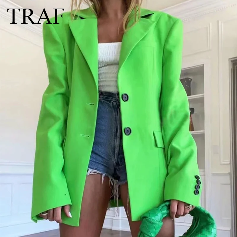 TRAF ZA Jacket Women Fashion Fluorescent Green Blazers Long Sleeve Woman Clothes Elegant Chic Pocket Female Blazer Office Lady
TRAF ZA Jacket Women Fashion Fluorescent Green Blazers Long Sleeve Woman Clothes Elegant Chic Pocket Female Blazer Office Lady