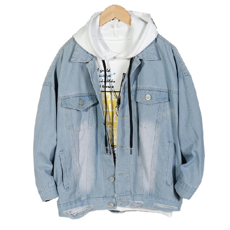 Hong Kong style trend ripped denim jacket men's simple washed denim loose jacket men's Japanese
Hong Kong style trend ripped denim jacket men's simple washed denim loose jacket men's Japanese