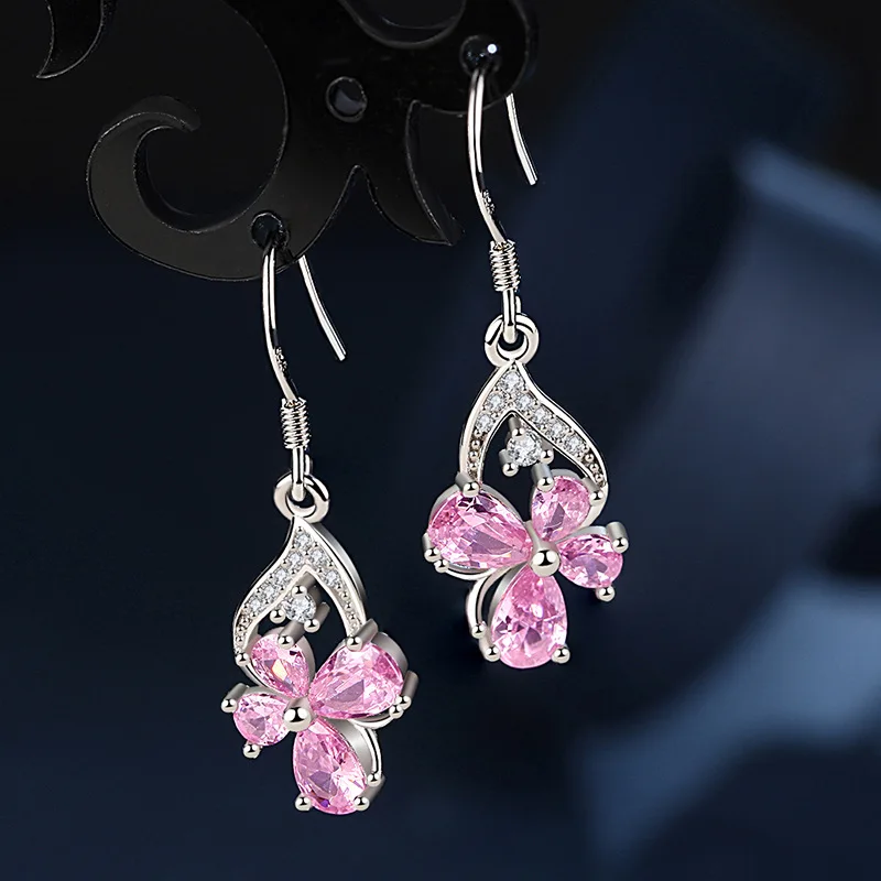 Korean Style Earrings 925 Silver Jewelry with Zircon Gemstone Drop Earrings Accessories for Women Wedding Party Gifts Wholesale 
Korean Style Earrings 925 Silver Jewelry with Zircon Gemstone Drop Earrings Accessories for Women Wedding Party Gifts Wholesale