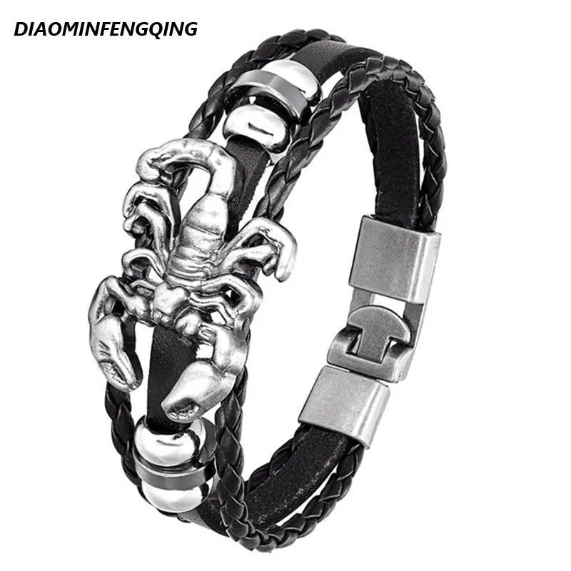 2020 Fashion Leather Bracelet Multilayer Scorpion Anchor Bracelet Men's Retro Punk Rock Woman Alloy Bead Nautical Jewelry PG-73
2020 Fashion Leather Bracelet Multilayer Scorpion Anchor Bracelet Men's Retro Punk Rock Woman Alloy Bead Nautical Jewelry PG-73