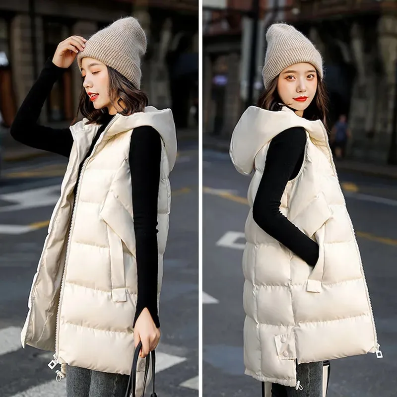 New Women's Vest Jacket Down Cotton Vest 2022 Autumn Winter Jacket Hooded Long Coat Sleeveless Loose Female Waistcoat Snow Wear
New Women's Vest Jacket Down Cotton Vest 2022 Autumn Winter Jacket Hooded Long Coat Sleeveless Loose Female Waistcoat Snow Wear