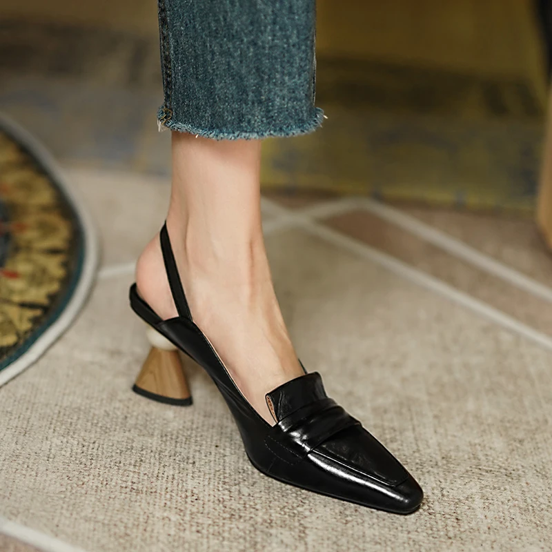 Slingbacks Shoes Woman Heels Elegant Genuine Leather Women Shoes 2021 Summer Working Casual High Heels Ladies Pumps
Slingbacks Shoes Woman Heels Elegant Genuine Leather Women Shoes 2021 Summer Working Casual High Heels Ladies Pumps
