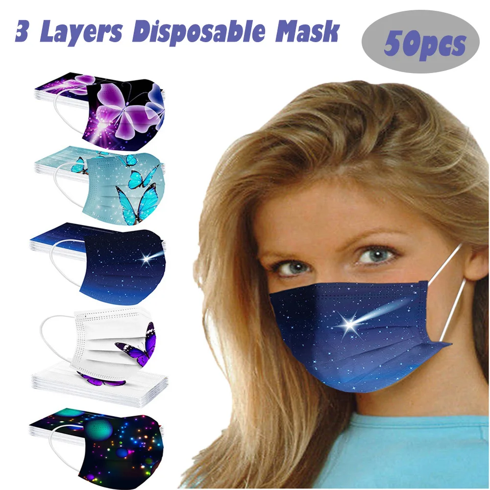 50pcs Adult's Floral Printed Disposable Face Mask Industrial 3Ply Ear Loop Non-Woven mask for women asnd men Mascarillas Маска
50pcs Adult's Floral Printed Disposable Face Mask Industrial 3Ply Ear Loop Non-Woven mask for women asnd men Mascarillas Маска
