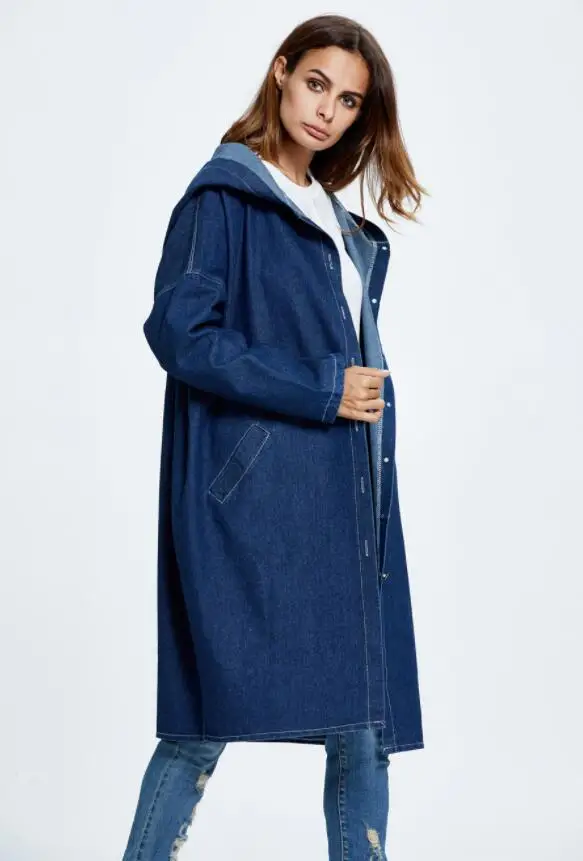 Hooded Jean trench coat Women Large Size Cloak Denim Windbreaker 2020 Spring Autumn Denim Overcoat Female Long Loose Coat w335
Hooded Jean trench coat Women Large Size Cloak Denim Windbreaker 2020 Spring Autumn Denim Overcoat Female Long Loose Coat w335