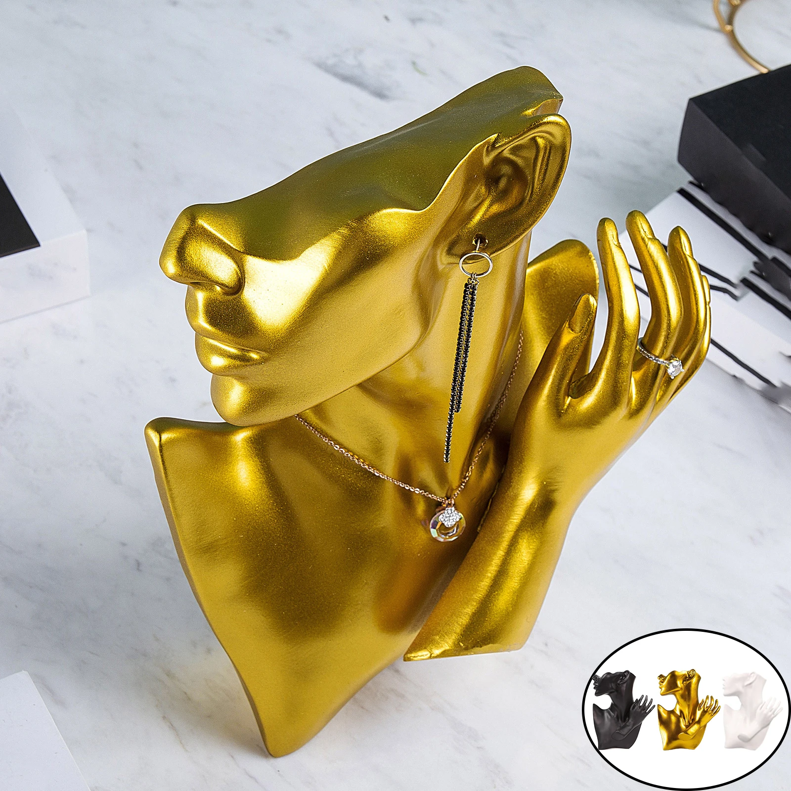 Vintage Fashion Jewelry Mannequin Bust Display Stand Compact Holder Ornament for Necklace Earring Rings Store Home Women Girls
Vintage Fashion Jewelry Mannequin Bust Display Stand Compact Holder Ornament for Necklace Earring Rings Store Home Women Girls