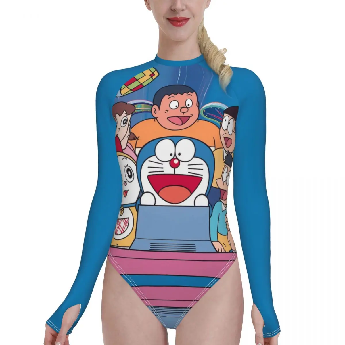 Бикини Doraemon высокого качества, эластичный купальник, женский купальник с длинным рукавом, спортивный купальник, женский купальный костюм
Бикини Doraemon высокого качества, эластичный купальник, женский купальник с длинным рукавом, спортивный купальник, женский купальный костюм