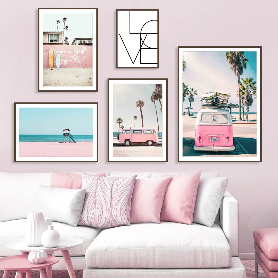 Palm Trees Surfboard Beach Sea Bus House Wall Art Canvas Painting Nordic Posters And Prints Wall Pictures For Living Room Decor
Palm Trees Surfboard Beach Sea Bus House Wall Art Canvas Painting Nordic Posters And Prints Wall Pictures For Living Room Decor