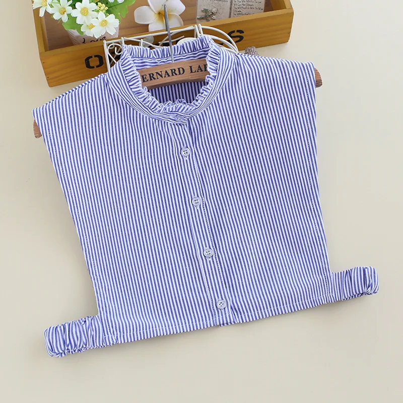 Fashion Korean style beautiful black blue white stripe shirt false collar removable collar Korean style half shirt false collar
Fashion Korean style beautiful black blue white stripe shirt false collar removable collar Korean style half shirt false collar