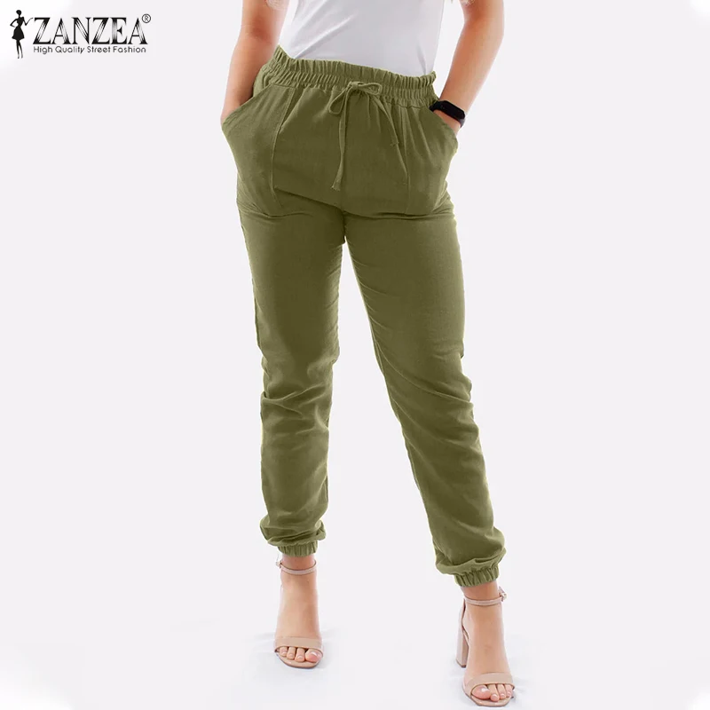 Женские длинные брюки в стиле ретро из хлопка и льна, женские повседневные брюки-карандаш ZANZEA, модные однотонные облегающие брюки с высокой ...
Женские длинные брюки в стиле ретро из хлопка и льна, женские повседневные брюки-карандаш ZANZEA, модные однотонные облегающие брюки с высокой ...