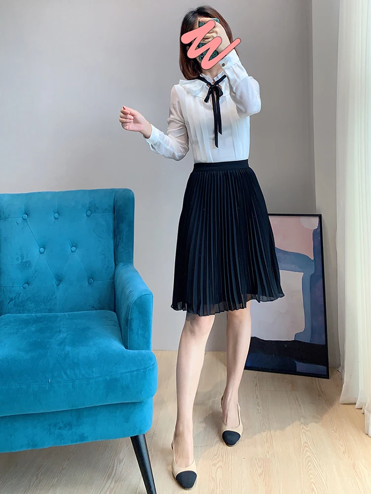 Плиссированное Платье черно-белого цвета, Новая Весенняя коллекция 2021
Плиссированное Платье черно-белого цвета, Новая Весенняя коллекция 2021