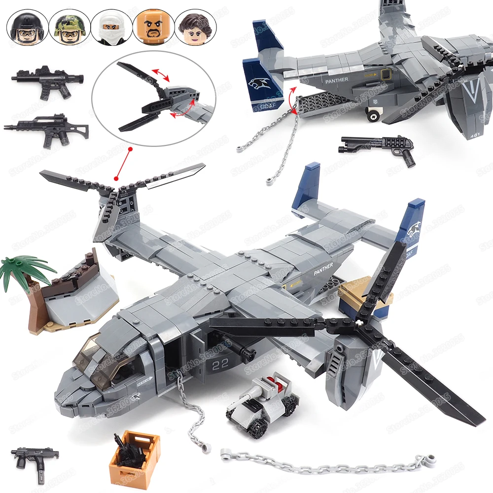 In The Air US. Army Osprey Transporter Building Block Moc WW2 Military Figures Soldier Weapons Assault Model Child Gift Boy Toys
In The Air US. Army Osprey Transporter Building Block Moc WW2 Military Figures Soldier Weapons Assault Model Child Gift Boy Toys