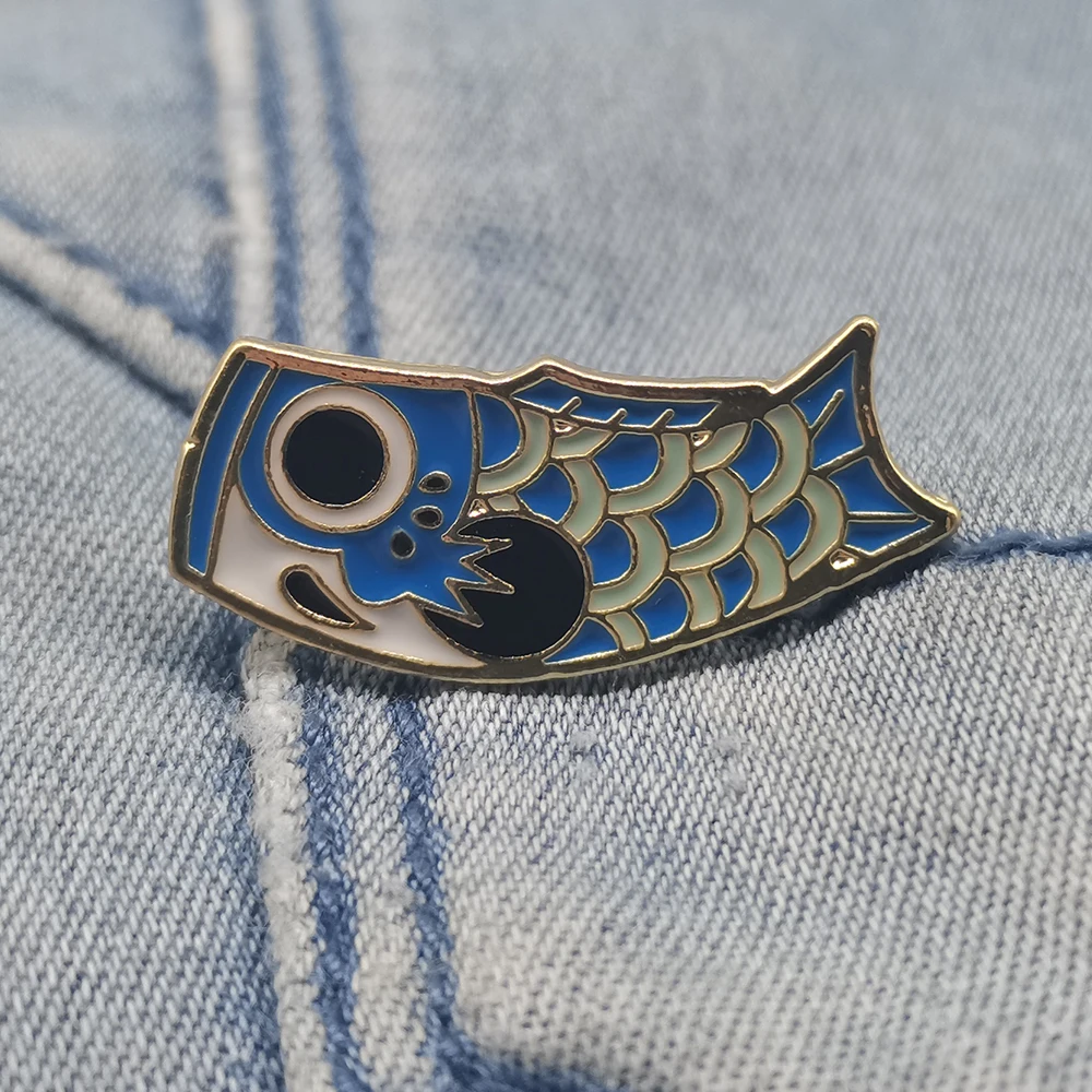 Blue Koi Fish Flag Brooch Bag Clothes Decorative Jewelry Lapel Enamel Pin Badge For Women Men Gifts 2021 New Year's Day
Blue Koi Fish Flag Brooch Bag Clothes Decorative Jewelry Lapel Enamel Pin Badge For Women Men Gifts 2021 New Year's Day