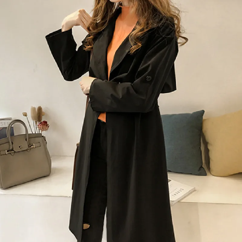 Plus Size Spring Autumn Mid-Length Solid Color Trench Coat For Women 2021 New Fashion Loose All-Match Windbreaker Overcoat Femme
Plus Size Spring Autumn Mid-Length Solid Color Trench Coat For Women 2021 New Fashion Loose All-Match Windbreaker Overcoat Femme