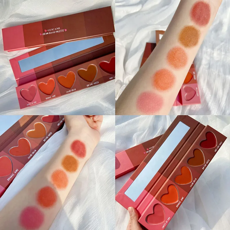 GUICAMI Macaron Heart-Shaped 5 Color Blush Palette Matte Healthy Skin Pallete Makeup Cream Blush Blendable Contour Palette
GUICAMI Macaron Heart-Shaped 5 Color Blush Palette Matte Healthy Skin Pallete Makeup Cream Blush Blendable Contour Palette