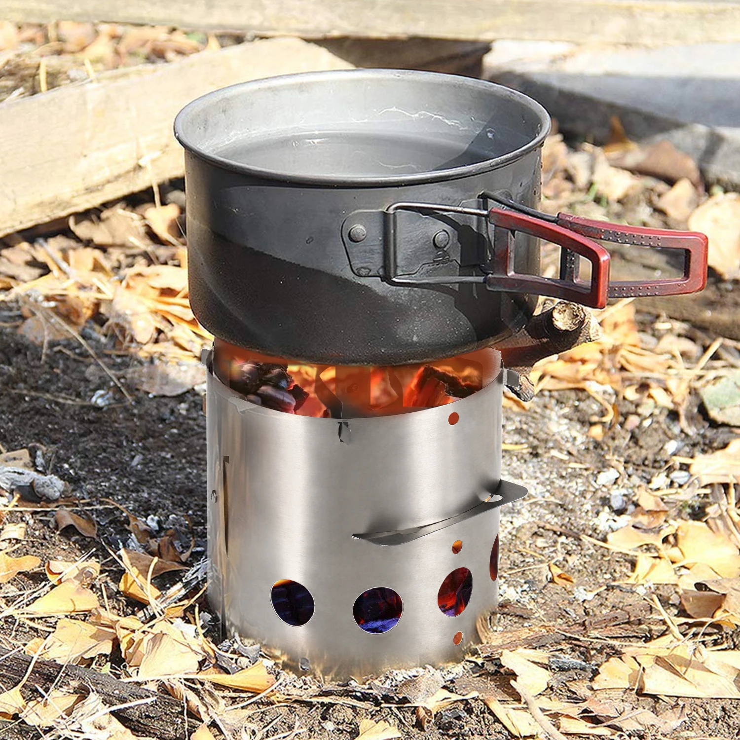 Lixada 2-in-1 Wood Burning Stove Windproof Folding Camping Titanium Wood Stove Windscreen Lightweight Portable Outdoor Cooking 
Lixada 2-in-1 Wood Burning Stove Windproof Folding Camping Titanium Wood Stove Windscreen Lightweight Portable Outdoor Cooking