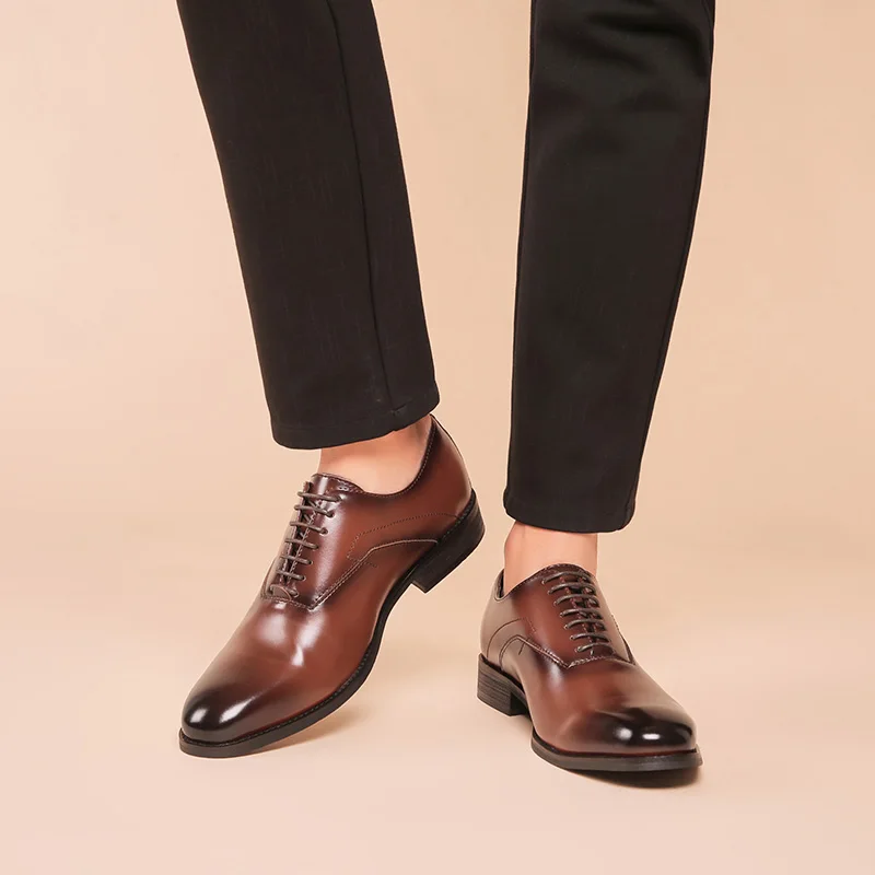 Men Oxford Dress Shoes Genuine Leather Men Shoes Handmade Lace Up Formal Wedding Shoes for Male
Men Oxford Dress Shoes Genuine Leather Men Shoes Handmade Lace Up Formal Wedding Shoes for Male