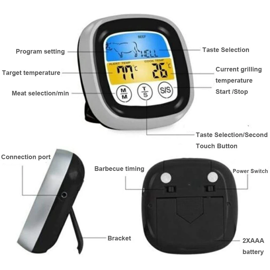 Digital Meat Kitchen Thermometer Stainless Waterproof Meat Temperature Probe Oven Cooking BBQ Temperature Meter kitchen supliess
Digital Meat Kitchen Thermometer Stainless Waterproof Meat Temperature Probe Oven Cooking BBQ Temperature Meter kitchen supliess
