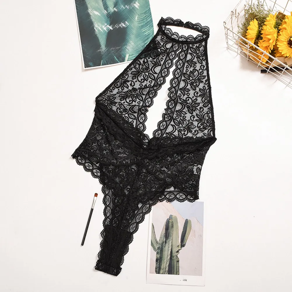 Halter Sexy Bodysuit See Through Female Body Hot Sexy Teddies Jumpsuits Women Backless Lace Deep V Sheer Bodysuits
Halter Sexy Bodysuit See Through Female Body Hot Sexy Teddies Jumpsuits Women Backless Lace Deep V Sheer Bodysuits