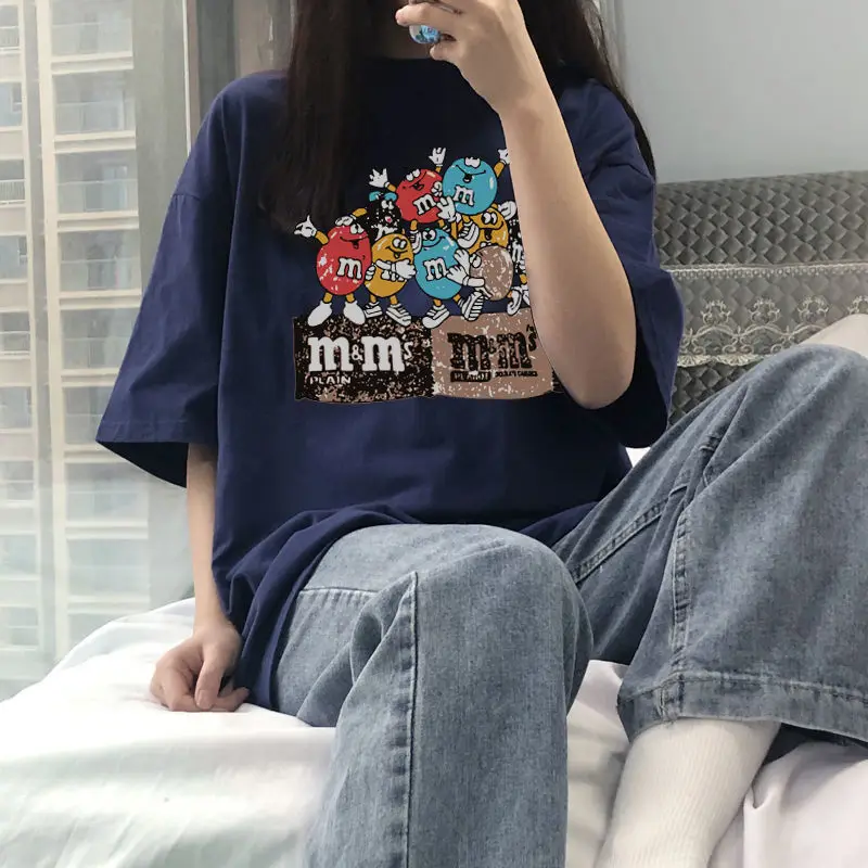 100% Cotton Short-sleeved T-shirt for Female Students Summer Loose Versatile INS Print Super Versatile Medium Length Top TShirts
100% Cotton Short-sleeved T-shirt for Female Students Summer Loose Versatile INS Print Super Versatile Medium Length Top TShirts
