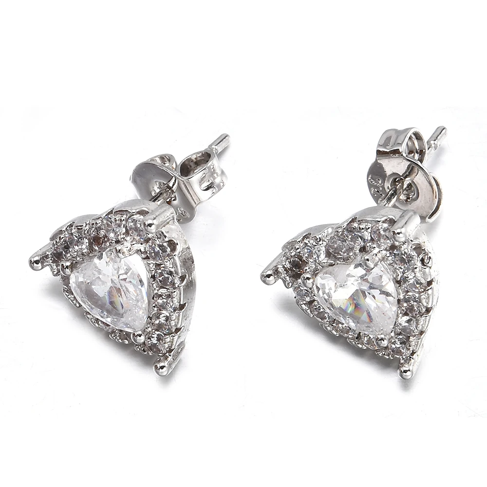 New Korean Clear Cubic Zirconia Small Stud Earrings for Women Heart Earrings Fashion Jewelry Aretes De Mujer Modernos
New Korean Clear Cubic Zirconia Small Stud Earrings for Women Heart Earrings Fashion Jewelry Aretes De Mujer Modernos