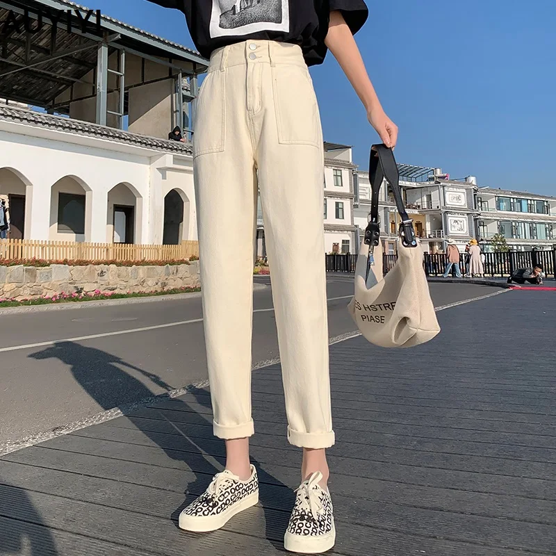 Fashion plus size jeans women's high waist loose harem pants spring and autumn new beige dad pants slim straight-leg pants S-5XL
Fashion plus size jeans women's high waist loose harem pants spring and autumn new beige dad pants slim straight-leg pants S-5XL