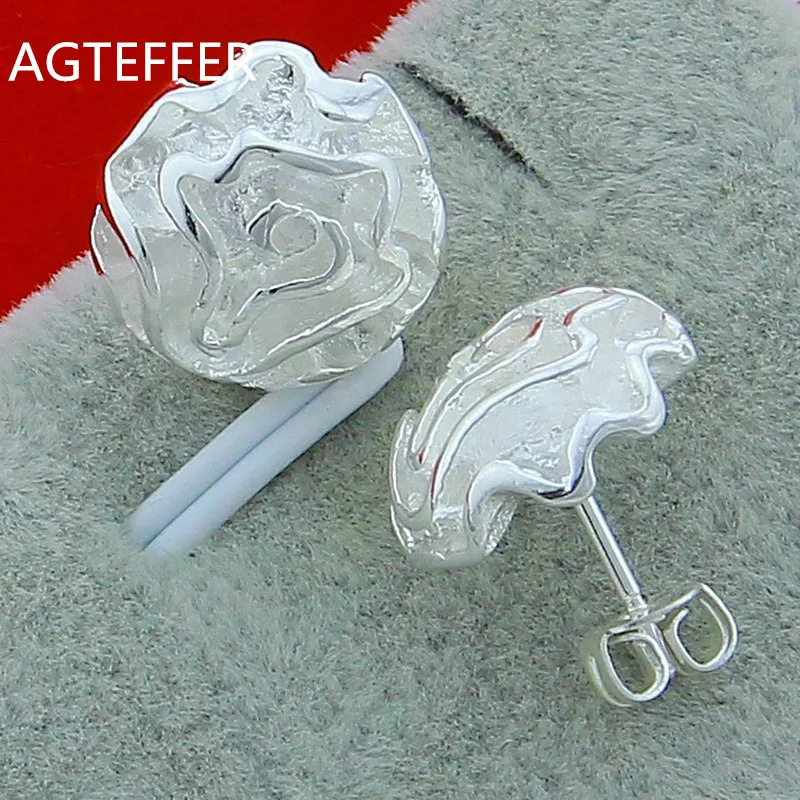 AGTEFFER 925 Sterling Silver Rose Flower Stud Earring For Women Fashion Charm Wedding Engagement Party Jewelry
AGTEFFER 925 Sterling Silver Rose Flower Stud Earring For Women Fashion Charm Wedding Engagement Party Jewelry