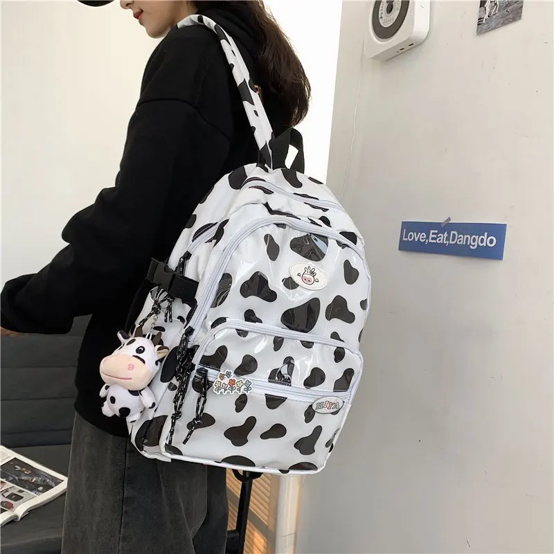 Cute Cow Pattern Backpacks for Teenage Girls Rainproof Nylon PVC Multi Pocket Travel Backpacks Female School Bag Book Mochilas
Cute Cow Pattern Backpacks for Teenage Girls Rainproof Nylon PVC Multi Pocket Travel Backpacks Female School Bag Book Mochilas